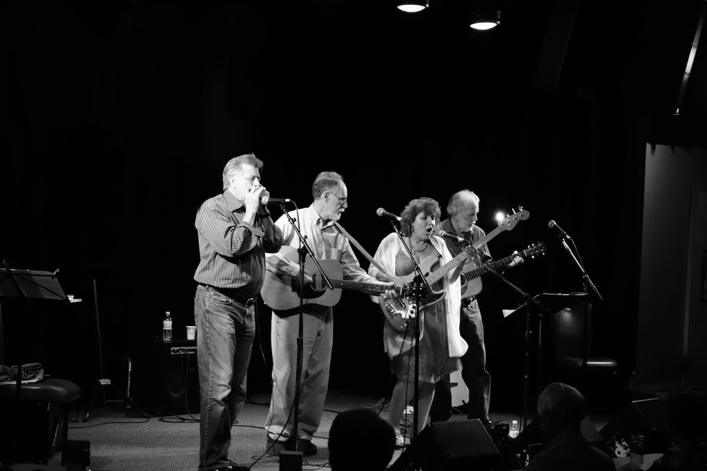 (L-R)) Lee Kopp, Jim Stevens, Debra and Mark Harville (known as Jim Stevens and Friends) playing the Kuumbwa Jazz Center in Santa Cruz.