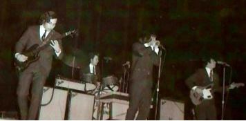 SOS at the San Jose Civic Auditorium, circa 1965. L-R Bob  Gonzalez, John Duckworth, Don Baskin, John Sharkey