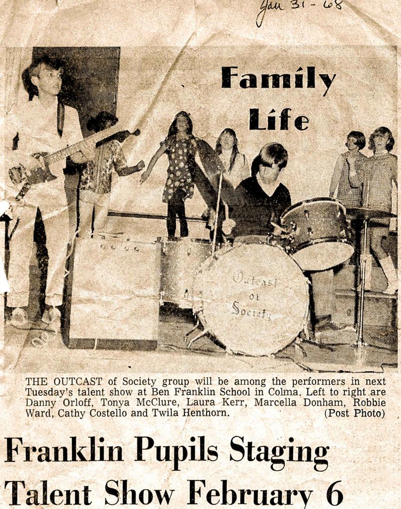 Benjamin Franklin Junior High in Daly City, CA 1968. Just one of many talent shows available to us in those days.