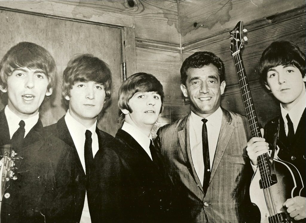 Paul R. Catalana with the Beatles, 1964. Photograph provided courtesy of Lynn Catalana.